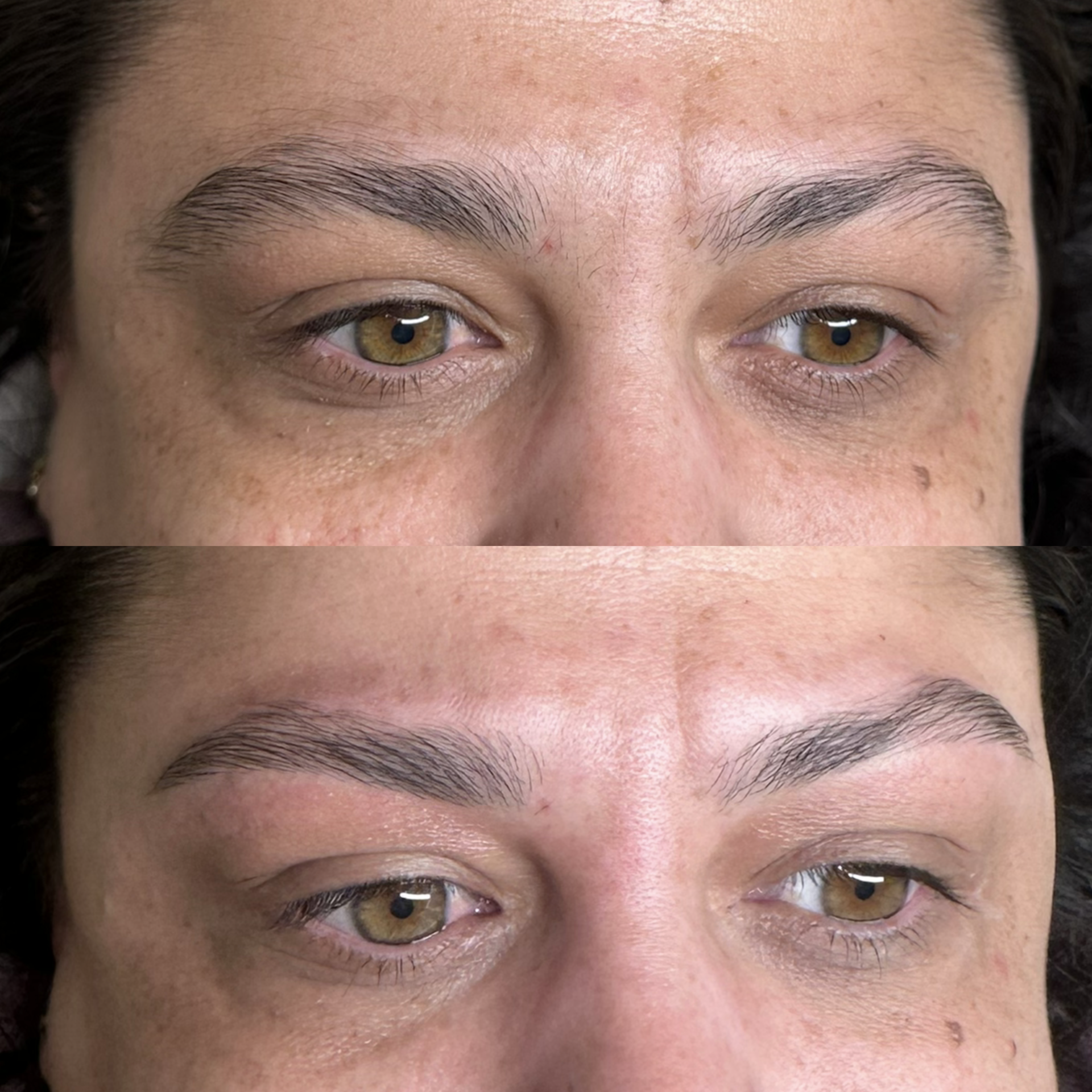 Brow before and after at Maison Kieu Beauté