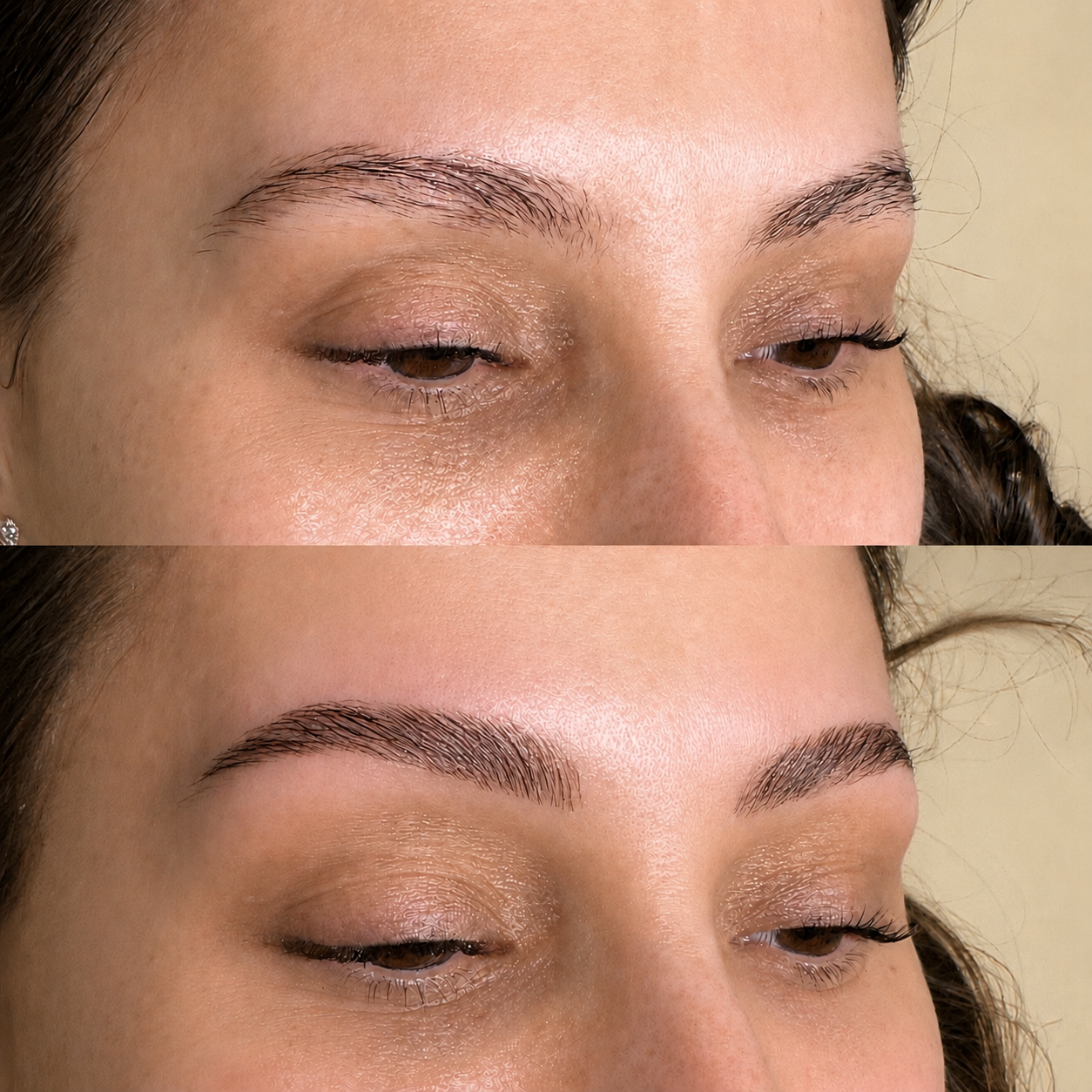 Brow before and after at Maison Kieu Beauté