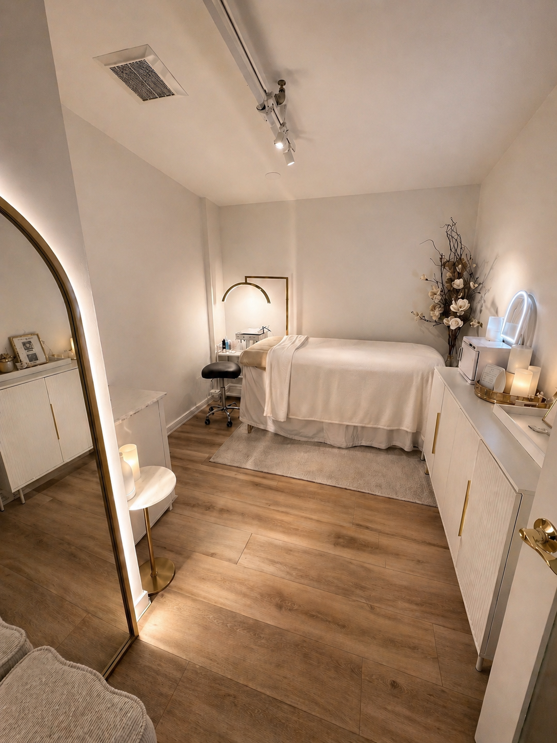 The private treatment studio at Maison Kieu Beauté, Newport Beach