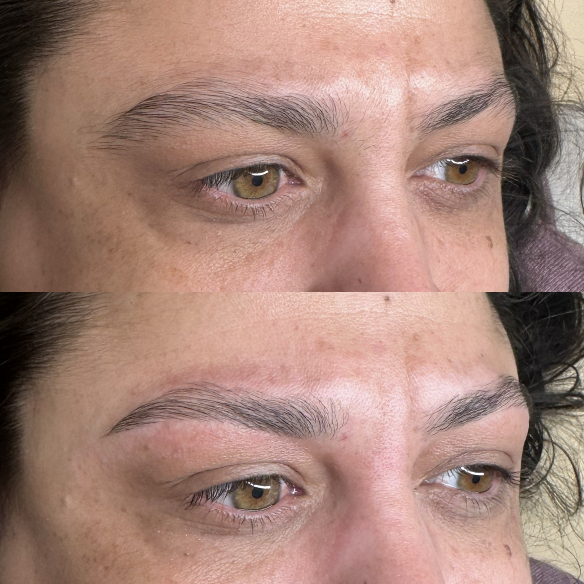 Brow before and after at Maison Kieu Beauté
