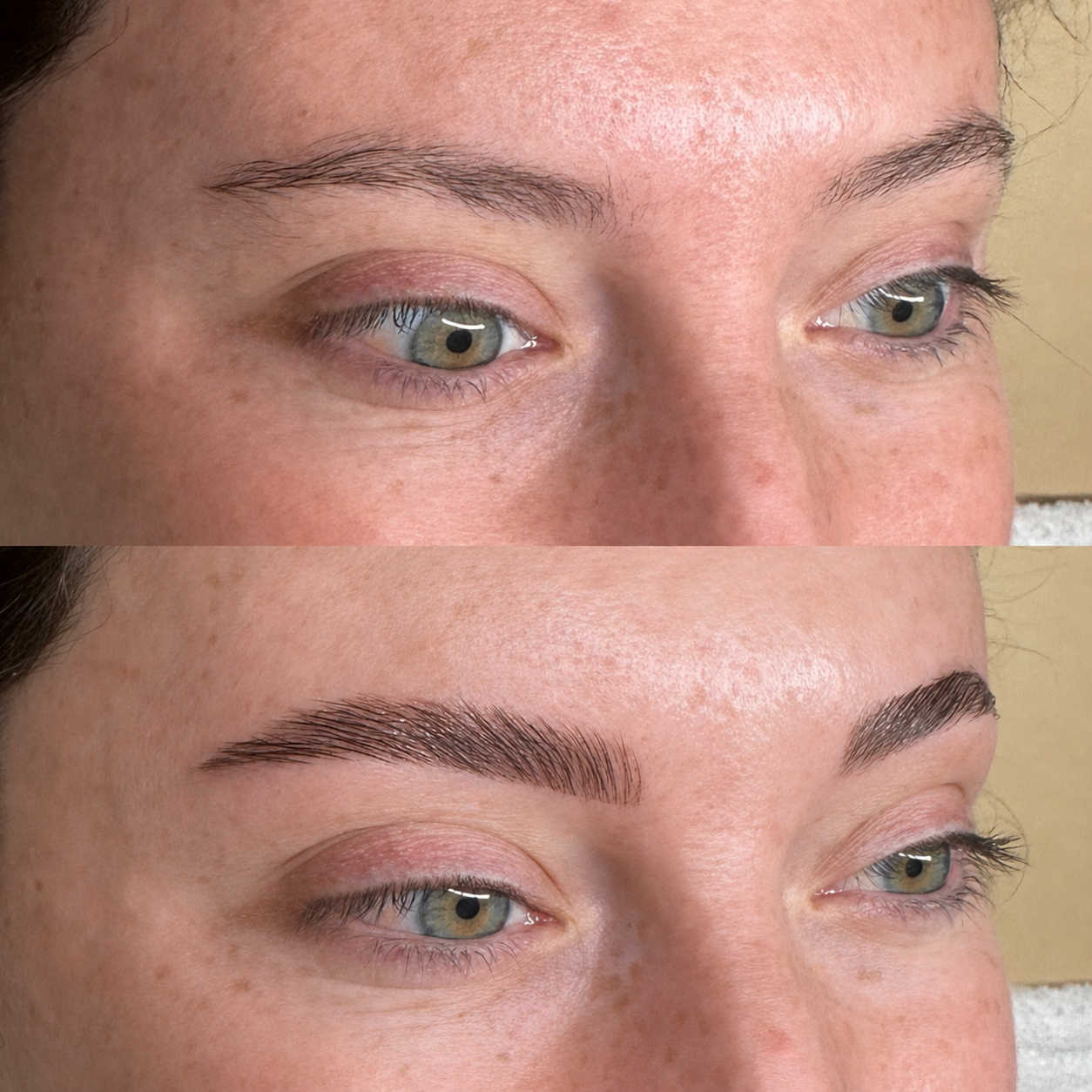 Brow before and after at Maison Kieu Beauté