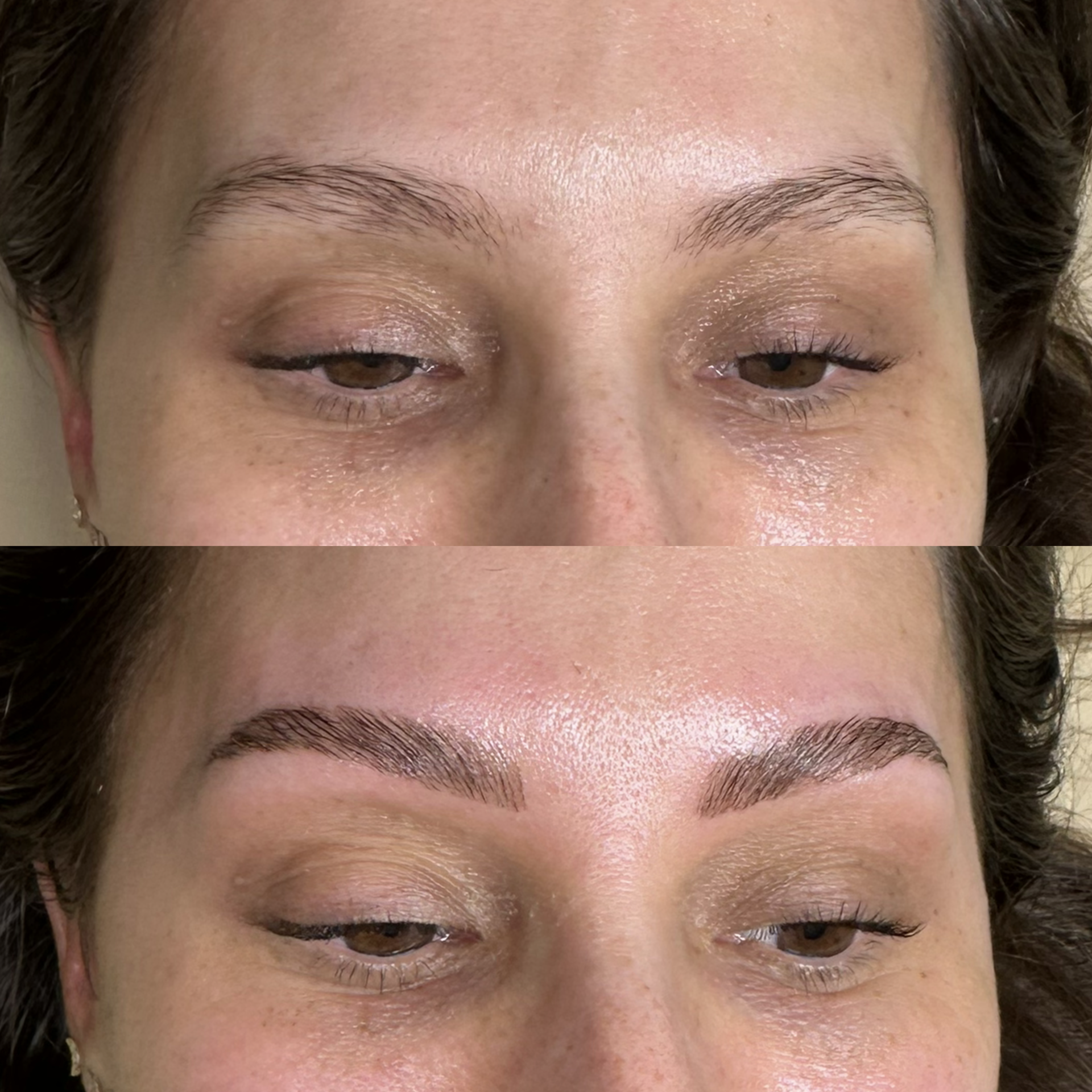 Brow before and after at Maison Kieu Beauté