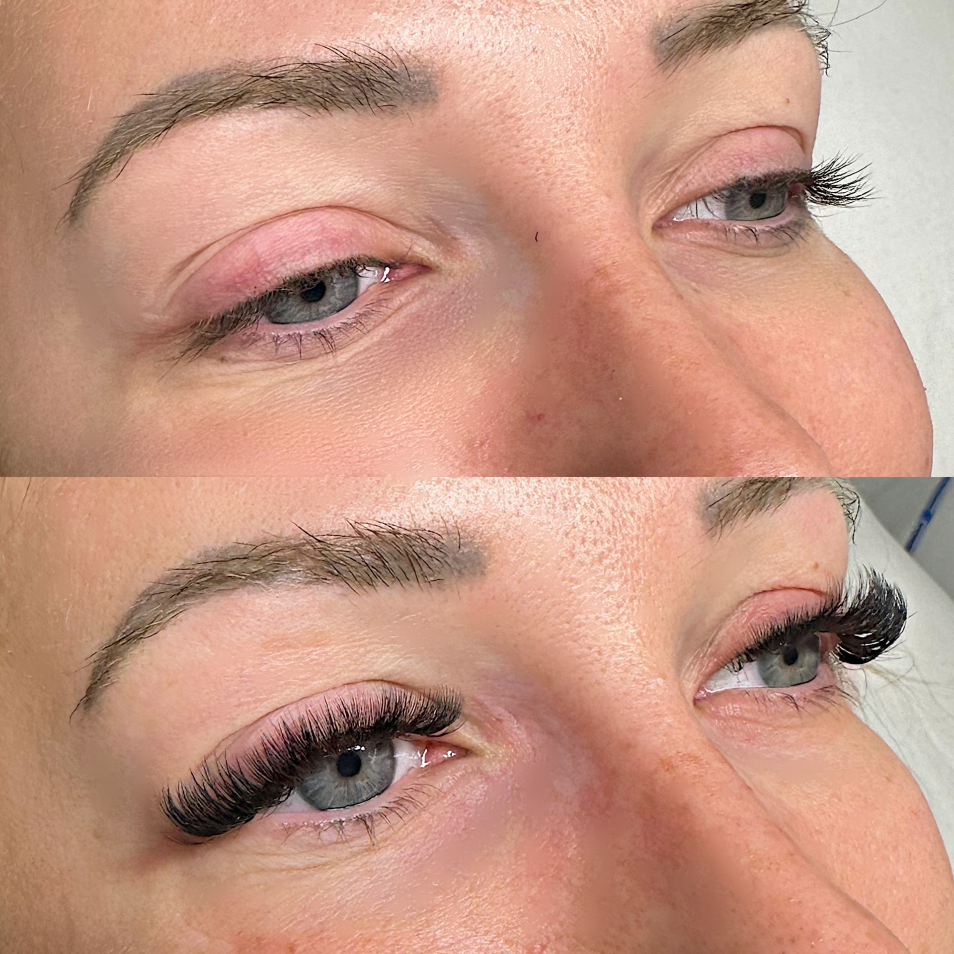 Lash before and after at Maison Kieu Beauté, Newport Beach