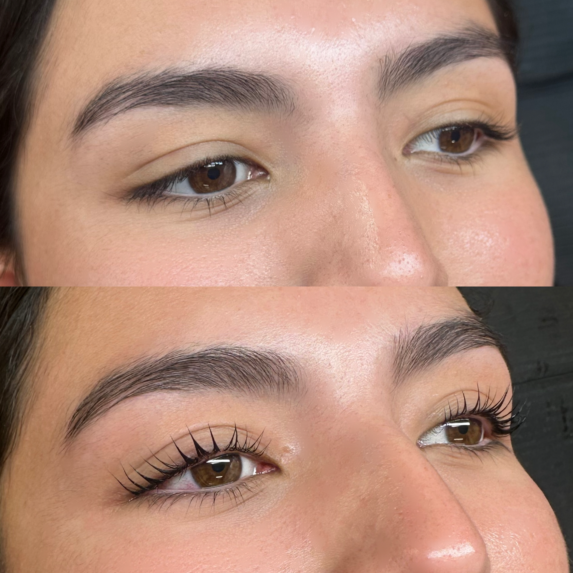 Lash before and after at Maison Kieu Beauté, Newport Beach