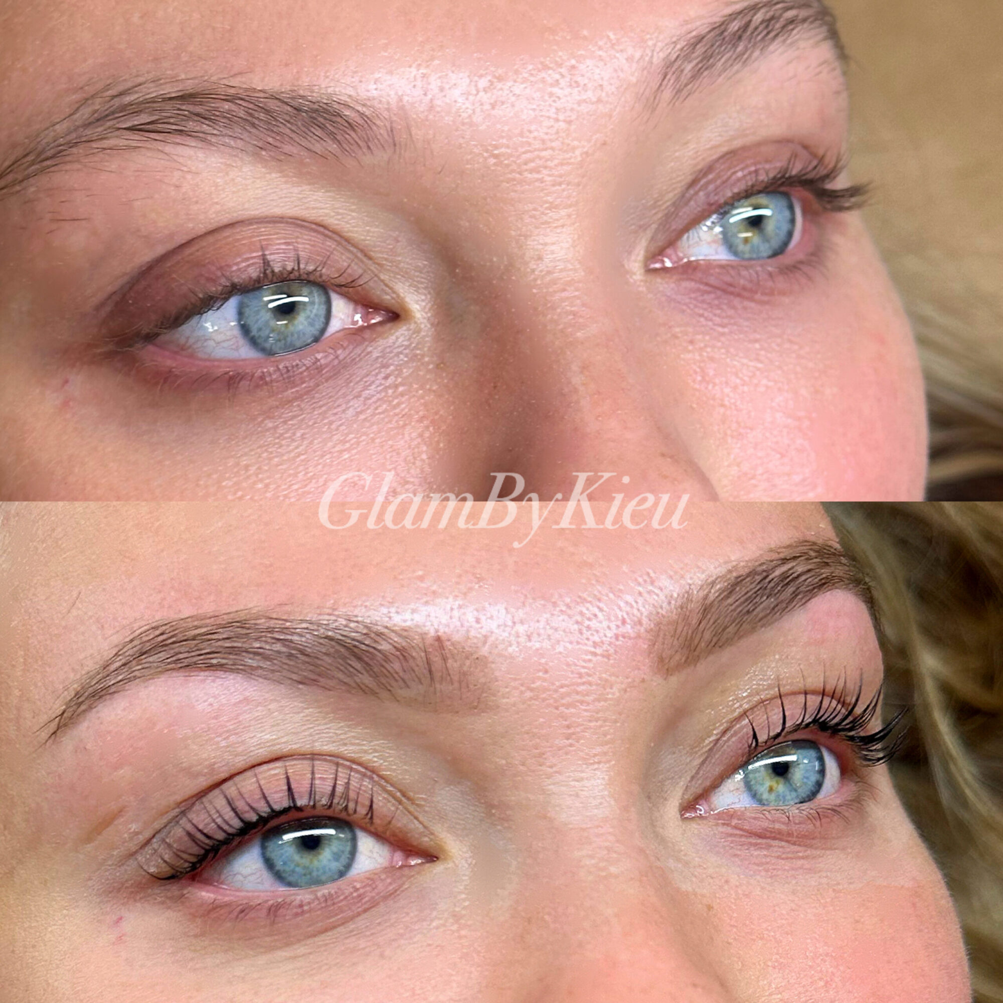 Lash before and after at Maison Kieu Beauté, Newport Beach