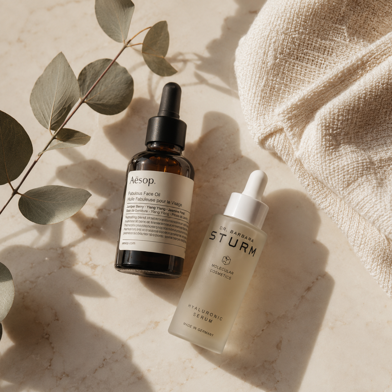 Skincare flat lay
